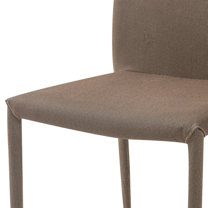 Set Da 6, Sedia Dani Tortora Melange Imb. Tessuto A Macchia Per Soggiorno, Cucina E Arredo Bar