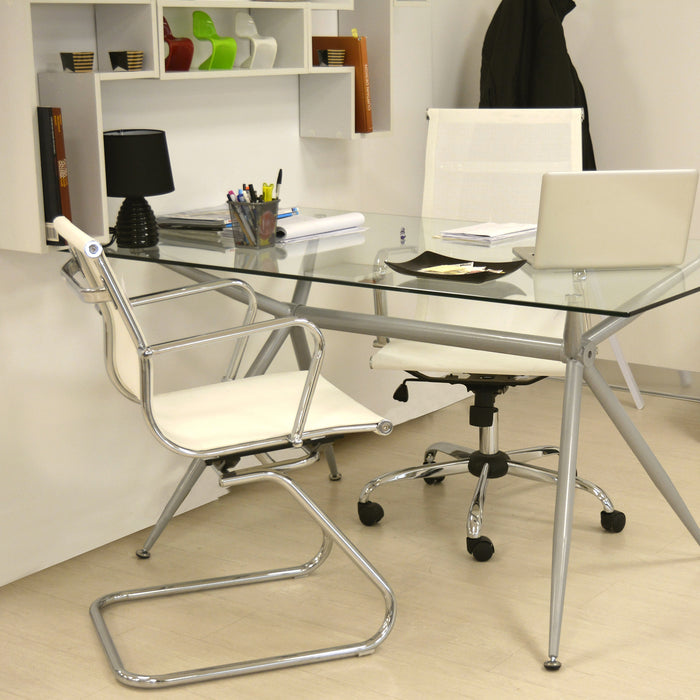 Set Da 2, Poltrone Leila Attesa Bianca In Maglina -55*54*87