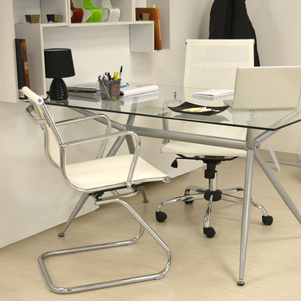 Set Da 2, Poltrone Leila Attesa Bianca In Maglina -55*54*87