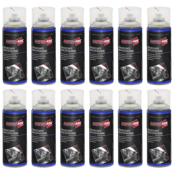 12x Svitol Sbloccante, Lubrificante a Grande Potere Sbloccante e Protettivo per Parti Meccaniche, Rimuove Ruggine e Ossidazioni, Spray in Banda Stagnata Riciclabile 400 ml