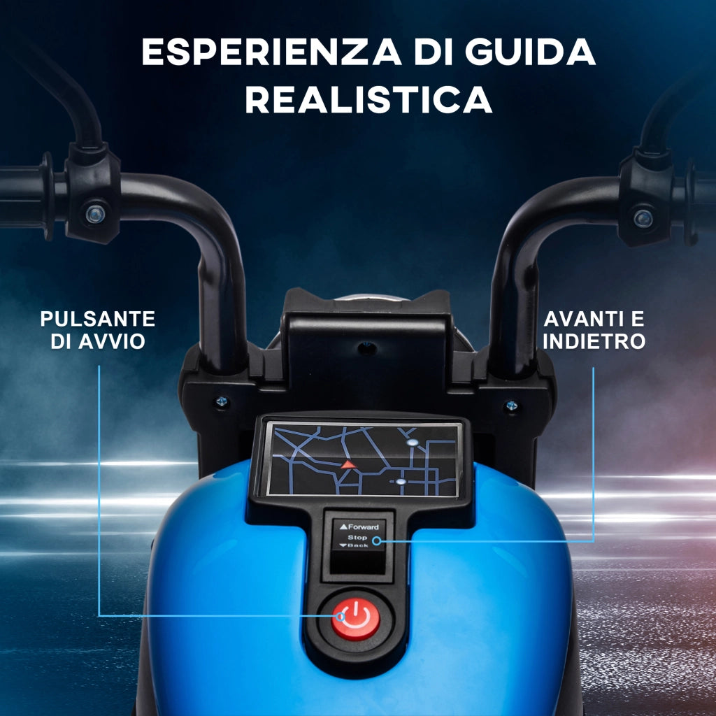 Moto Elettrica per Bambini ¨C zephmum ¨C Blu e Nero 76x42x57 cm