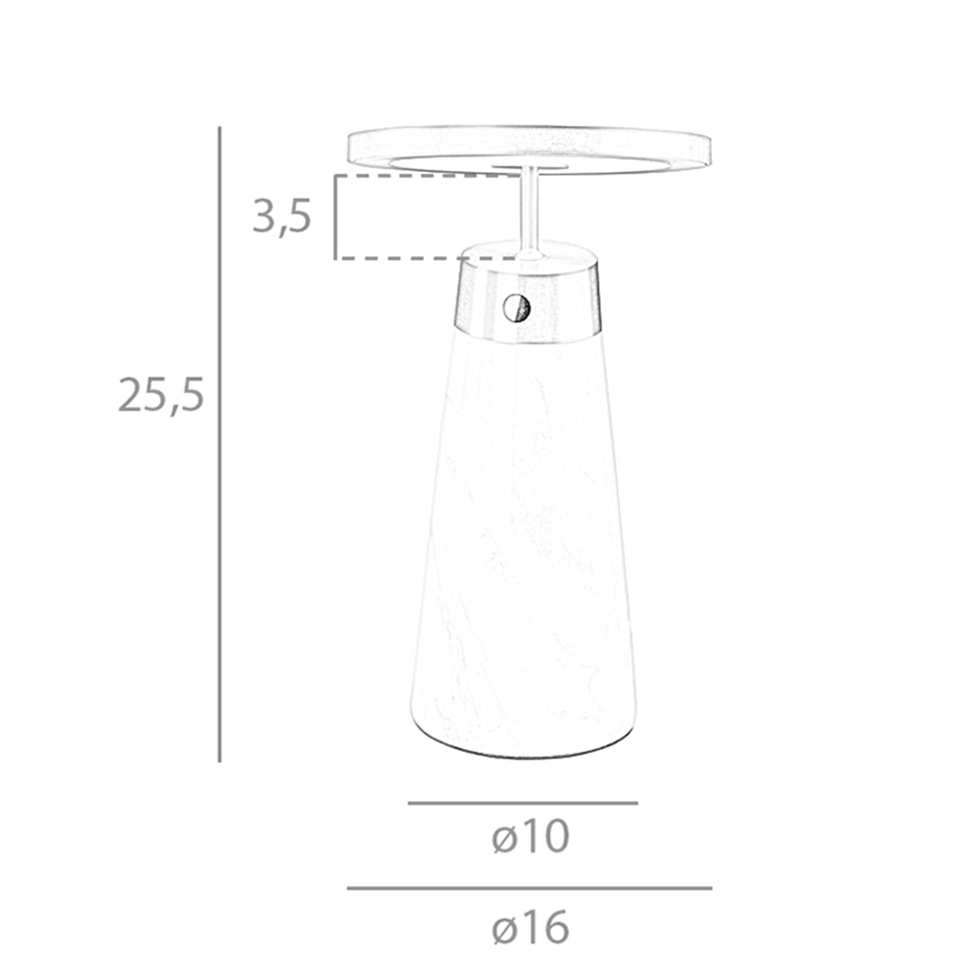 Lampada da tavolo in marmo bianco e acciaio dorato