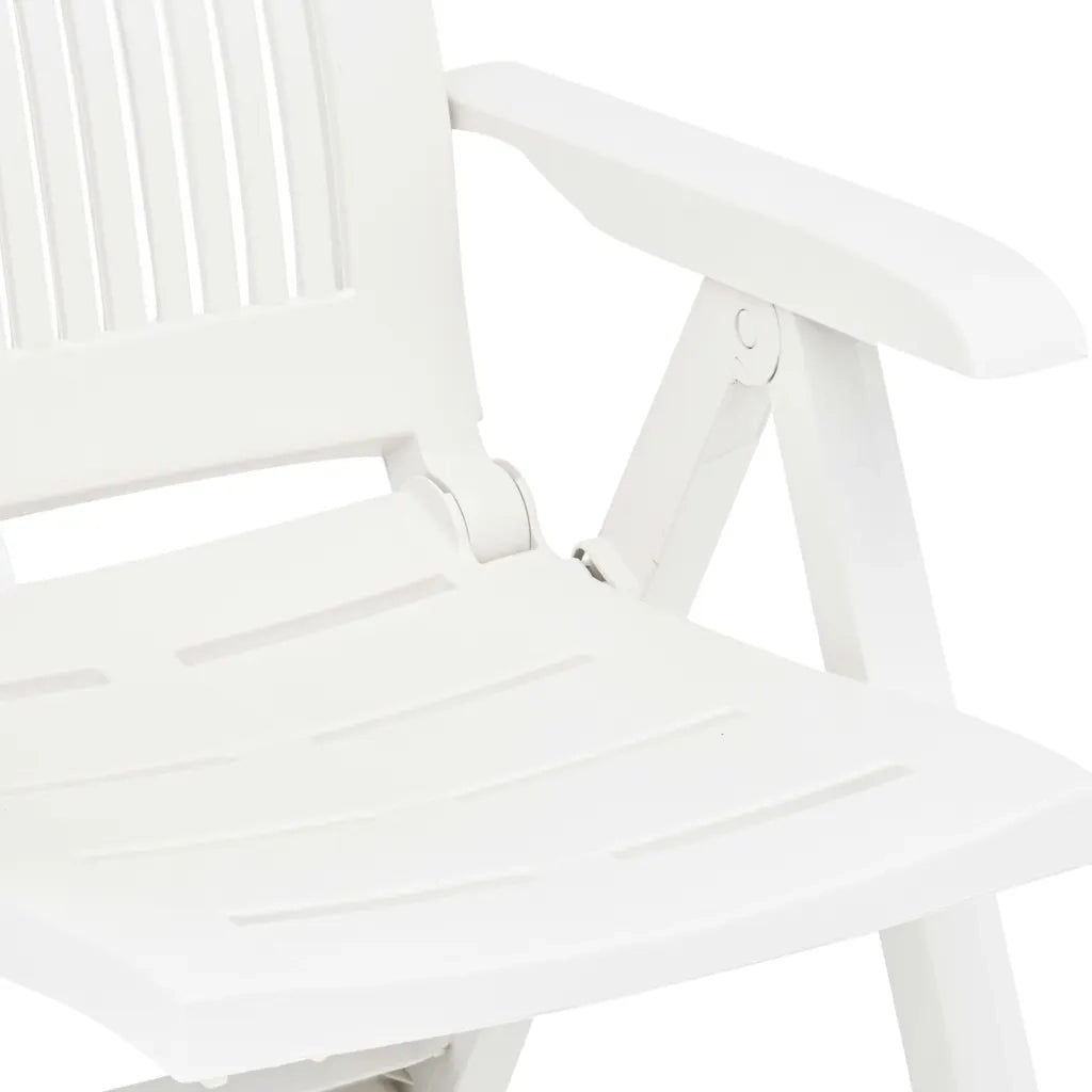 Sedie Reclinabili da Giardino 2 pz-Sedia da esterno in Plastica Bianca 980114