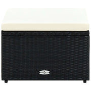 Poggiapiedi Ottomana in Polyrattan 53x53x30 cm Nero 42671