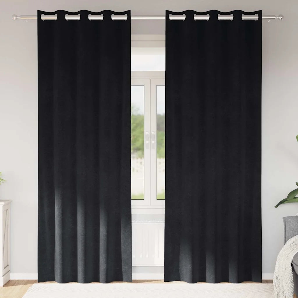 Tende oscuranti 2 pcs Nero 140 x 225 cm Velluto 4107165