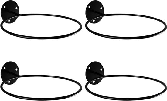 Supporto per palloni - fissaggio a parete - supporto per palloni - per pallacanestro, calcio, pallavolo - nero - metallo - 23,5*6,5*18,4cm