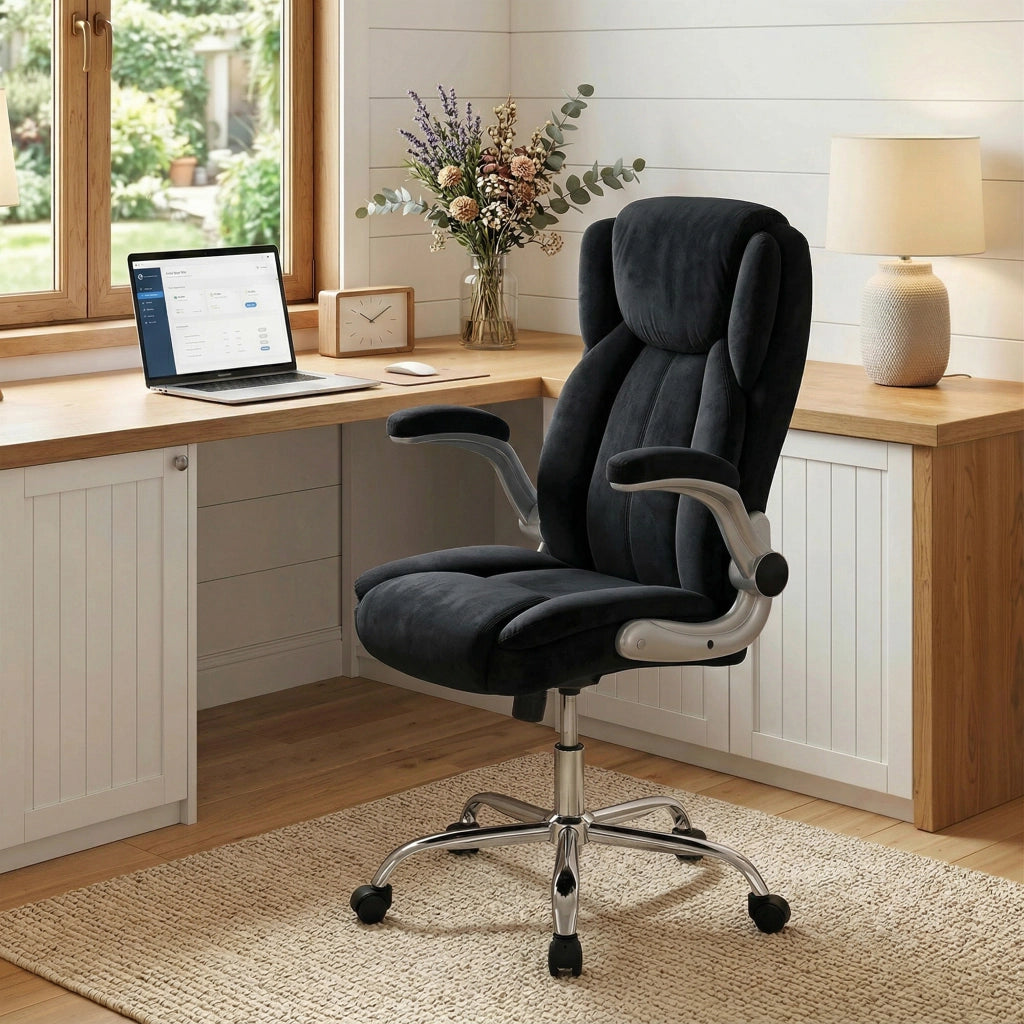 Sedia da Ufficio Ergonomic ¨C zephmum ¨C Schienale Alto, Braccioli Regolabili, Altezza Regolabile, Nero