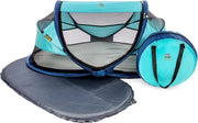 Letto da campeggio con materasso per bambini da 0 a 25 anni - Baby tenda con tenda da campeggio e valigia - 120x75x50cm (Ocean)