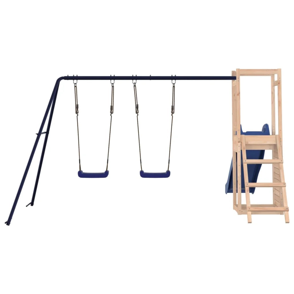 Altalene per parco giochi all'aperto scivolo altalene robuste giochi da giardino 308 x 321 x 169 cm legno di pino massiccio 02_0004712