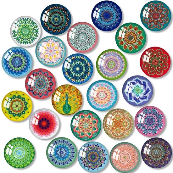 Magnetici per frigorifero, 30 magneti decorativi per lavagna e frigorifero, disegni mandala per bambini e adulti