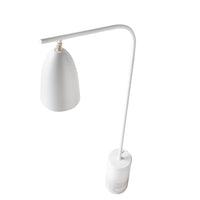 Lampada da terra in marmo e acciaio bianco