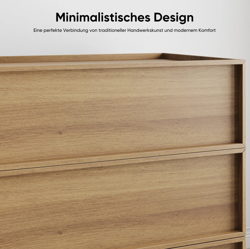 Cassettiera moderna a 3 cassetti 80x48x78 cm in MDF e truciolare effetto rovere