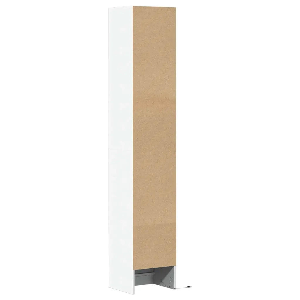 Credenza con LED-Buffet-Armadio da cucina Bianca 36x32,5x200 cm in Legno Multistrato