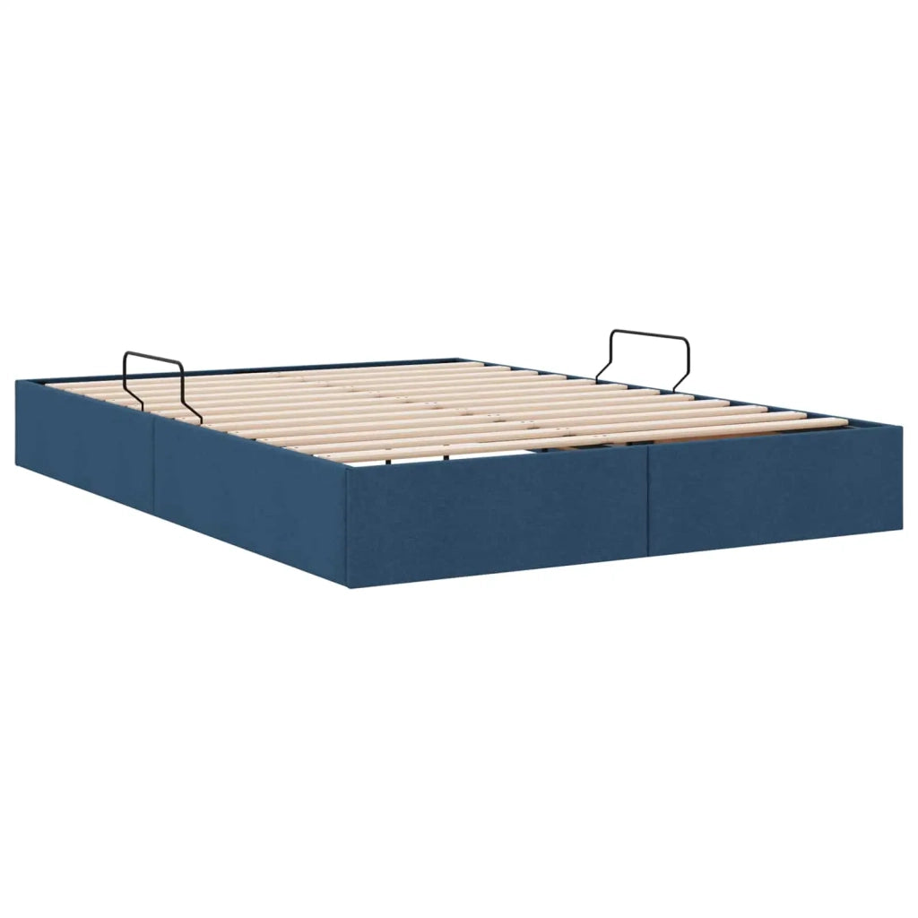 Letto ottomano con archiviazione Blu 140 x 190 cm Tessuto 3442825