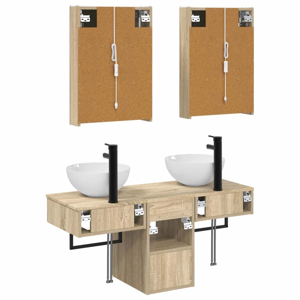Set di Armadi da Bagno 5 pcs Rovere Sonoma 43 x 11,5 x 60,5 cm 3406289