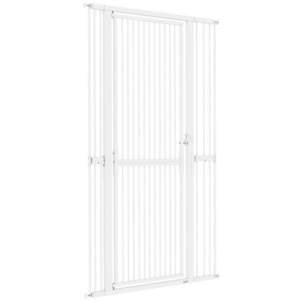 Cancellino per Cani e Gatti Alto 180 cm, Estensibile da 77-104 cm e Montaggio a Pressione, Bianco