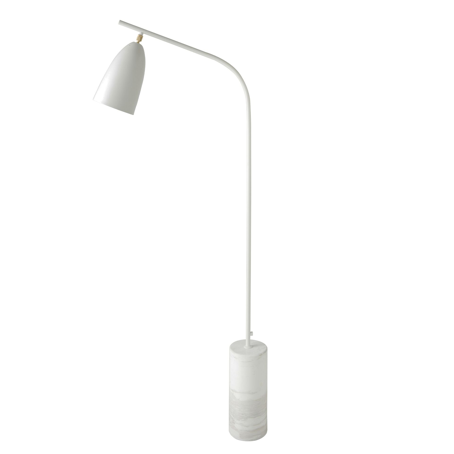 Lampada da terra in marmo e acciaio bianco