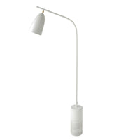 Lampada da terra in marmo e acciaio bianco