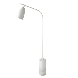 Lampada da terra in marmo e acciaio bianco