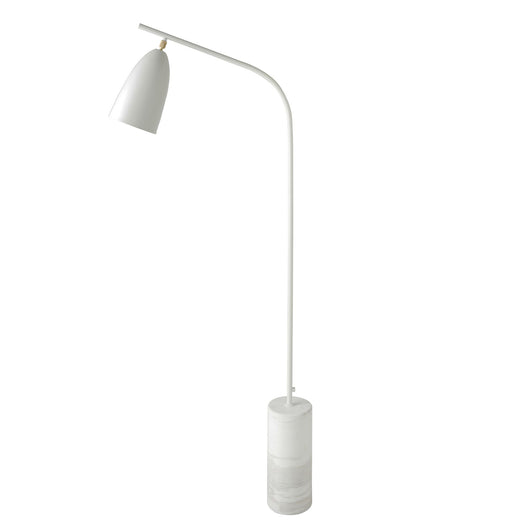 Lampada da terra in marmo e acciaio bianco