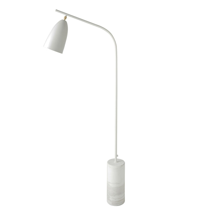 Lampada da terra in marmo e acciaio bianco