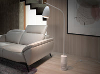 Lampada da terra in marmo e acciaio bianco