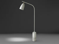 Lampada da terra in marmo e acciaio bianco