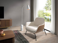 Lampada da terra in marmo e acciaio bianco