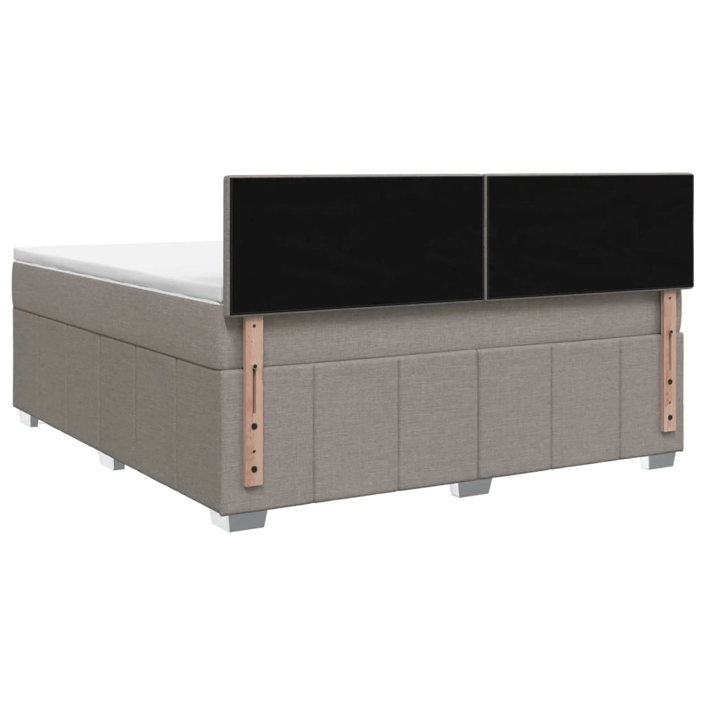 Letto Box Spring LED con Materasso Tortora 180 x 200 cm Tessuto 3455672