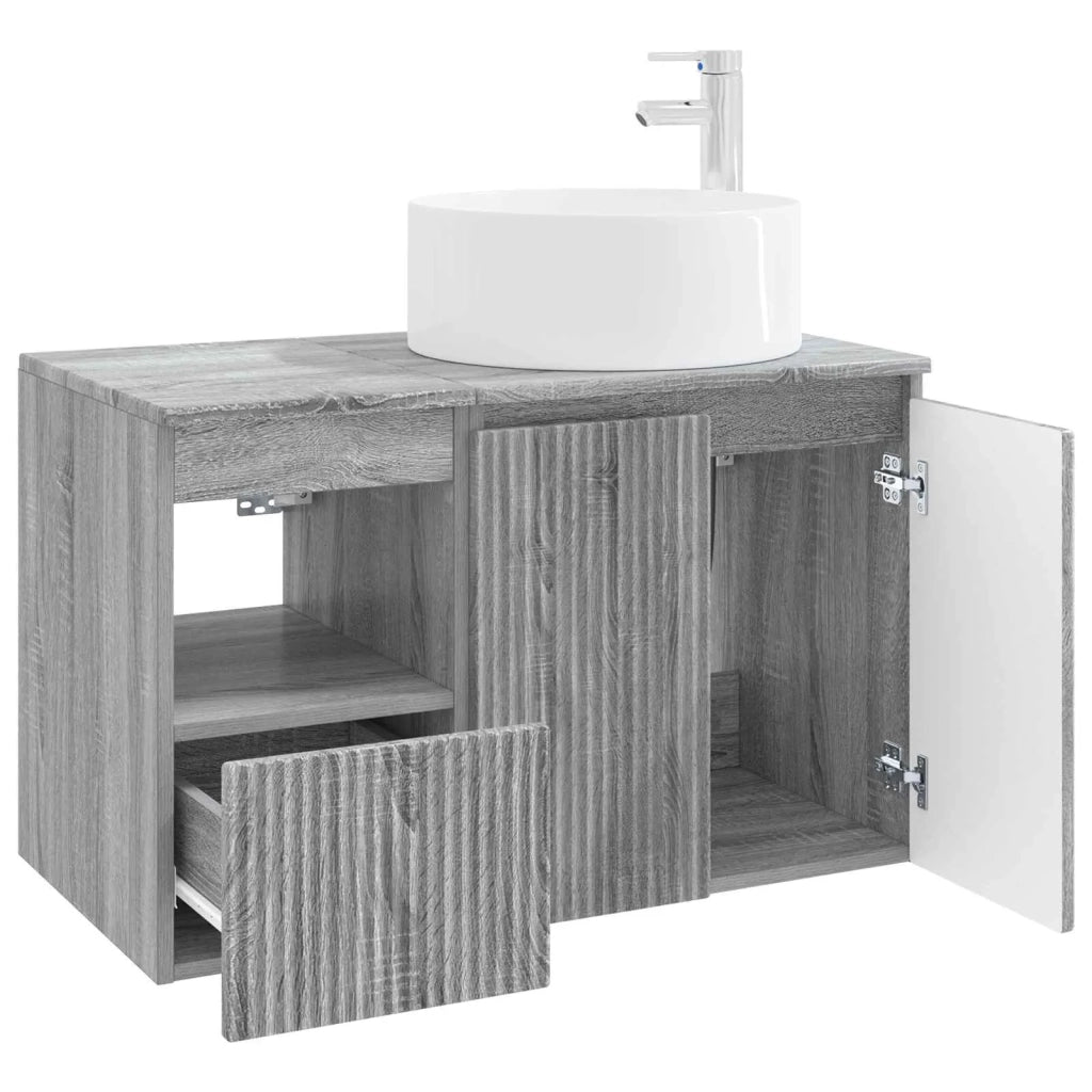 Set di mobili per il bagno 2 pz Sonoma grigio 3404110