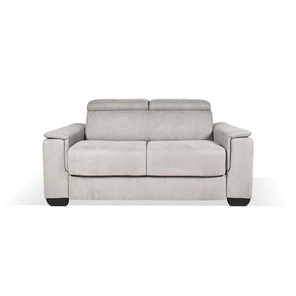 Divano Letto 2 posti in tessuto grigio chiaro Mercurio 194x83x97H