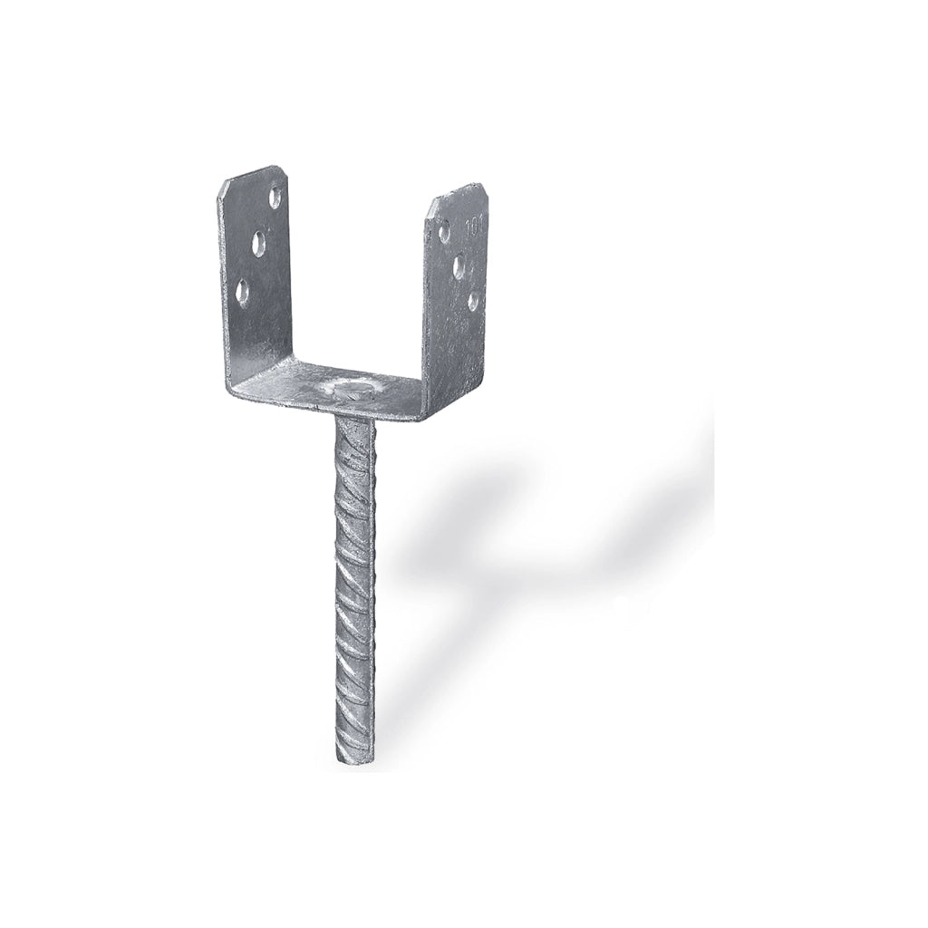 Supporto a "U" per pali 81 x 65 x 105 x 200 mm.