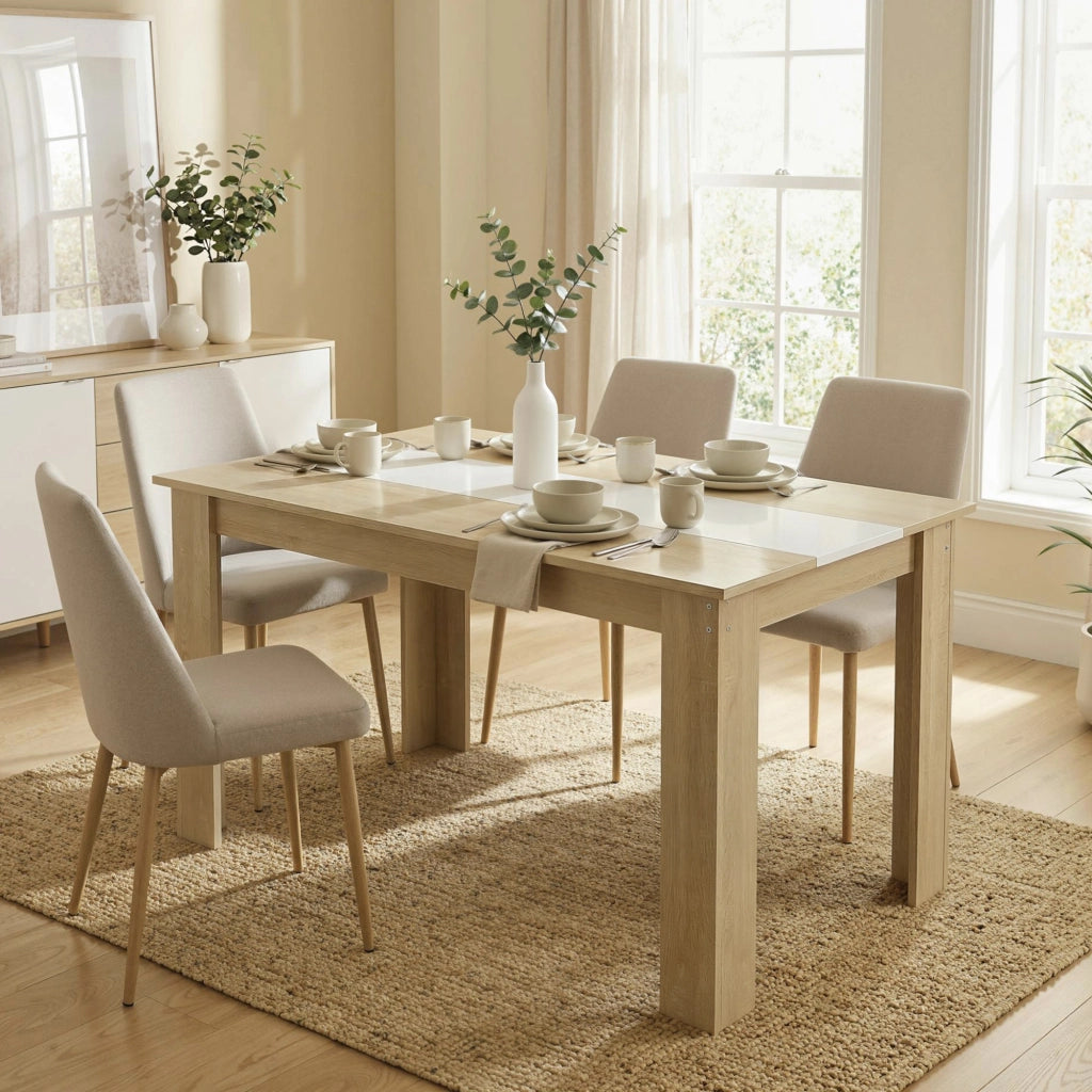 Tavolo da pranzo allungabile moderno in legno ¨C zephmum ¨C bianco 120x69x75 cm