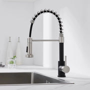 Kraan per cucina in acciaio inossidabile, con rubinetto di scarico e sifone retrattile, miscelatore per cucina con 2 modalità di getto, rubinetto per cucina con 360° di rotazione e alta pressione.