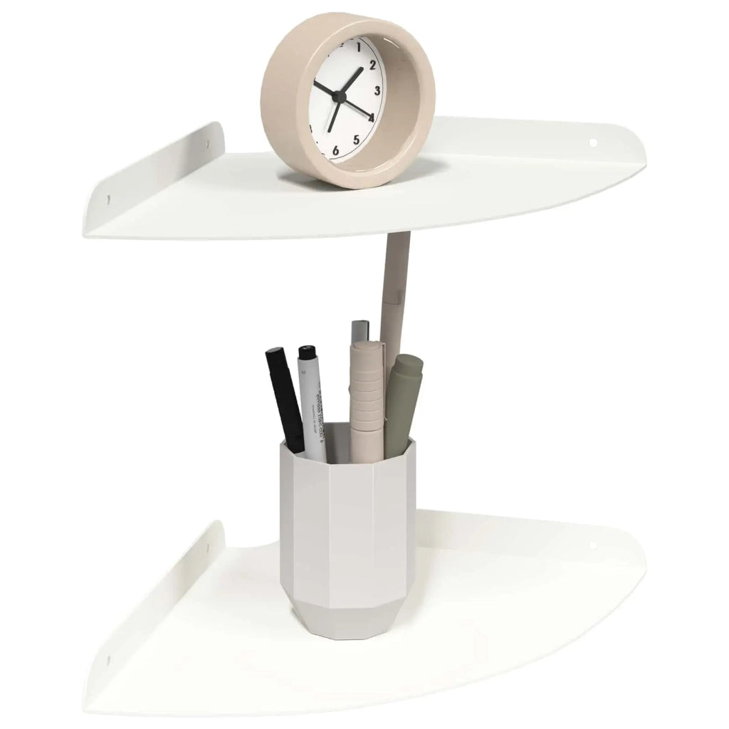 Mensola sospesa con lo scaffale 2 pcs Bianco 24 x 24 x 2 cm 8004108