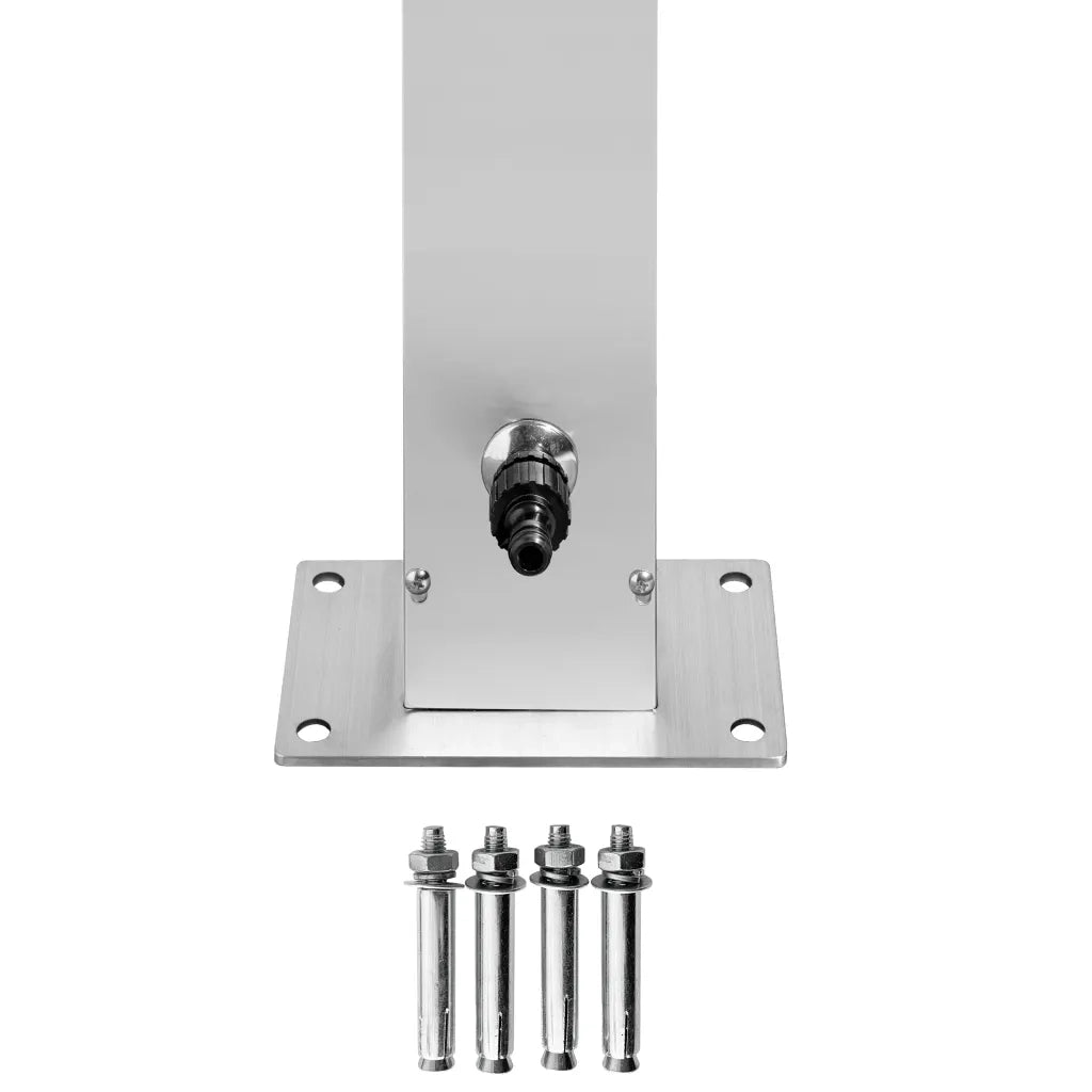 Doccia da Giardino con Base Grigia 225 cm in Acciaio Inox 3070792