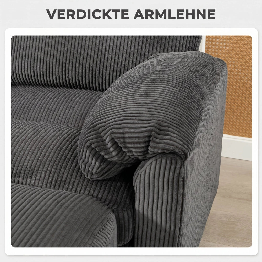 Divano Angolare U-Form ¨C zephmum ¨C Tessuto Grigio Scuro 292x224x85