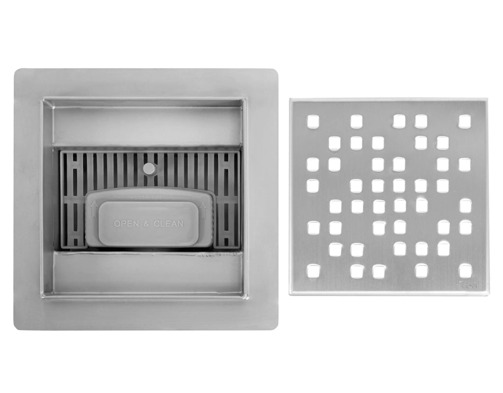 Scarico Lineare Rea Dots Nickel Brush 12x12
