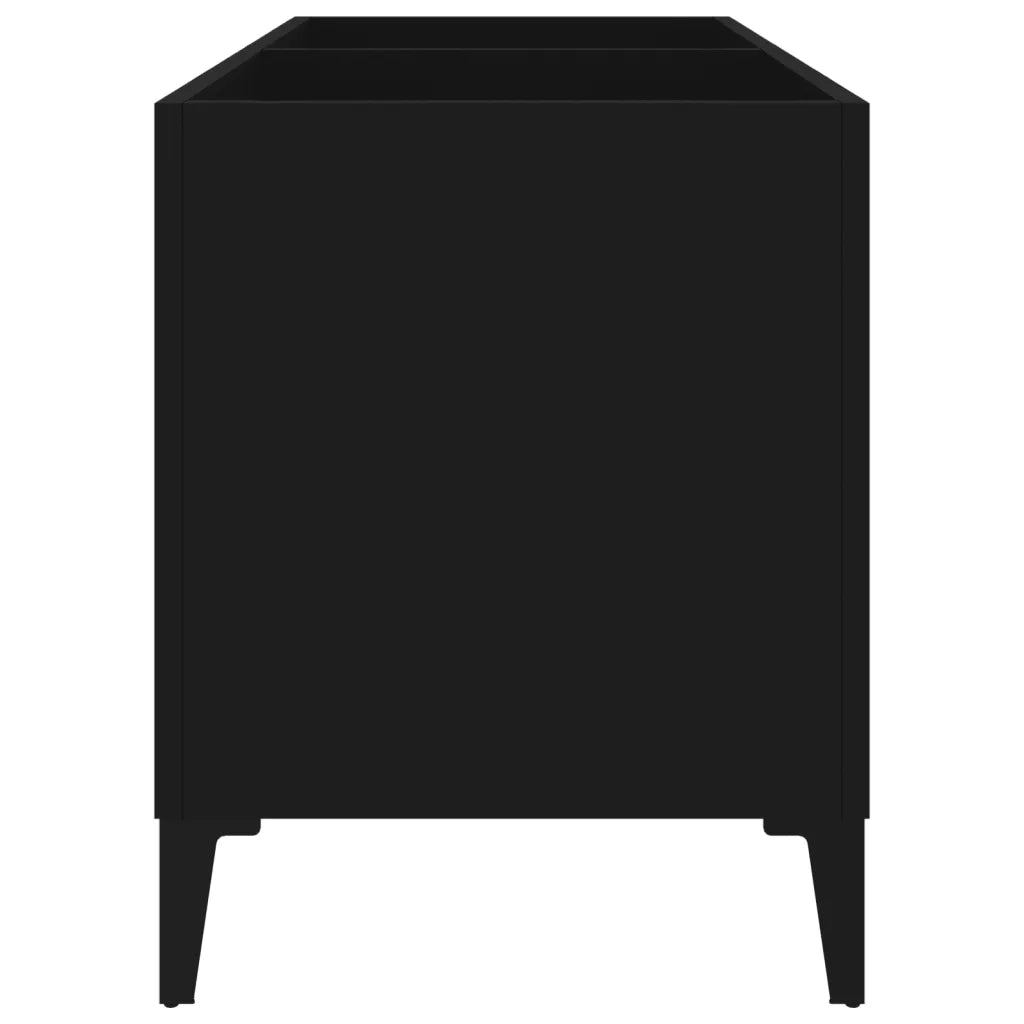 Mobile Porta Dischi Nero 74,5x38x48 cm in Legno Multistrato 831966