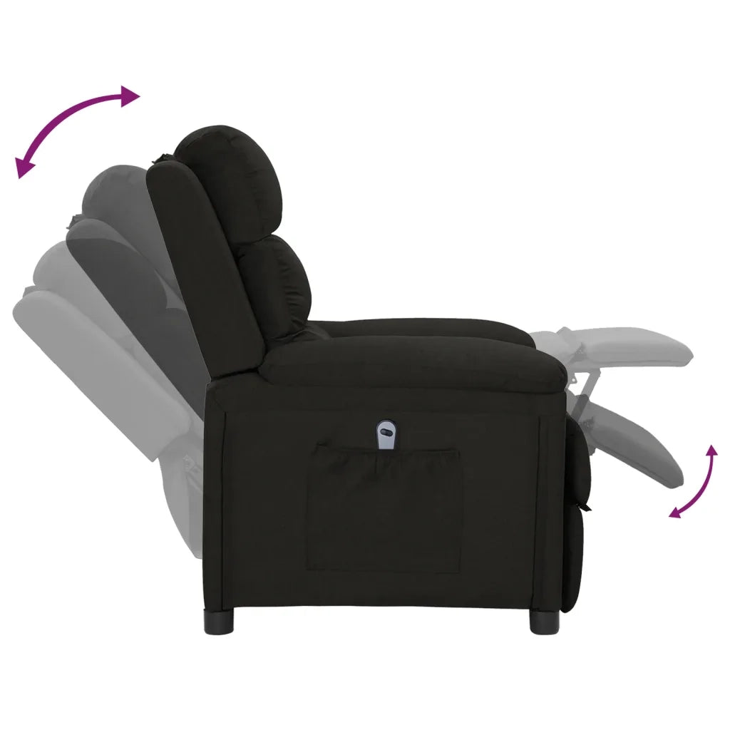 Poltrona Elettrica Reclinabile Nera in Tessuto cod mxl 27609
