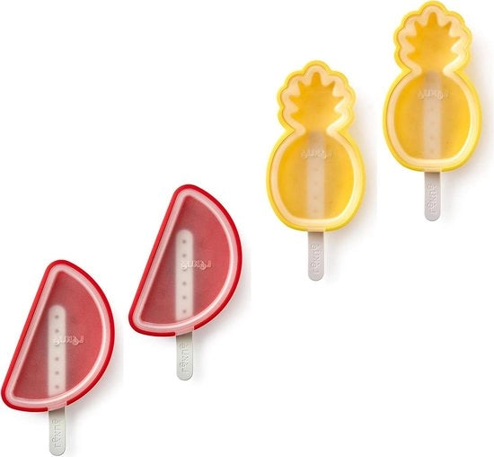 Forme di ghiaccio tropicale per frutta - Silicone - Rosso Giallo - 185x8x116 cm