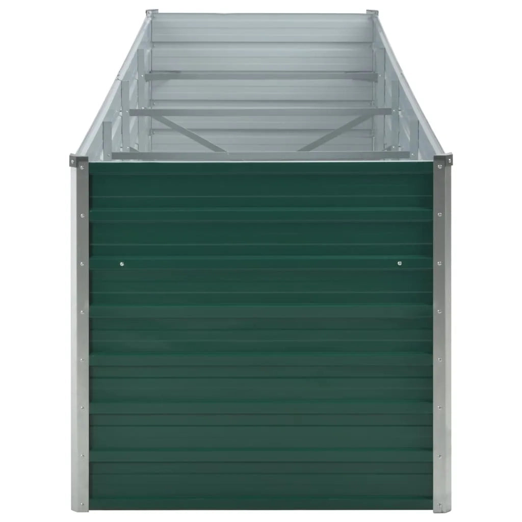 Letto Rialzato Giardino in Acciaio Zincato 320x80x77 cm Verde 44845