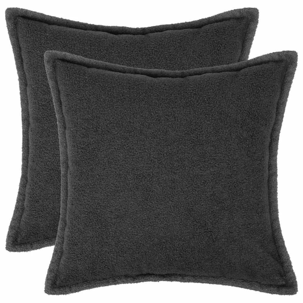 Federa 2 pcs HOUTEN Grigio Scuro 80 x 80 cm Bouclé 921669