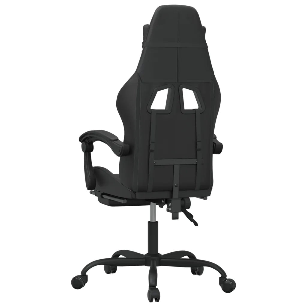 vidaXL Sedia da Gaming Girevole Poggiapiedi Nero in Similpelle
