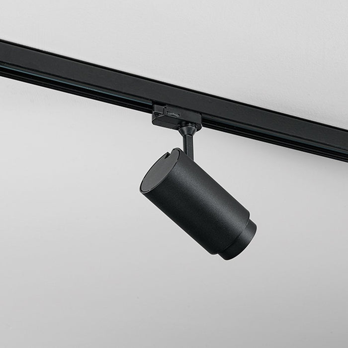 Faretto Cilindrico Per Binario Metallo Nero Led 30W 3000K