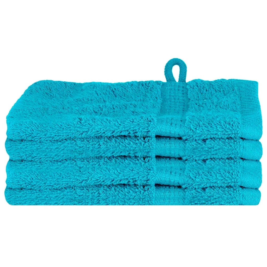 vidaXL Panni per il viso 4 pcs Turchese Cotone