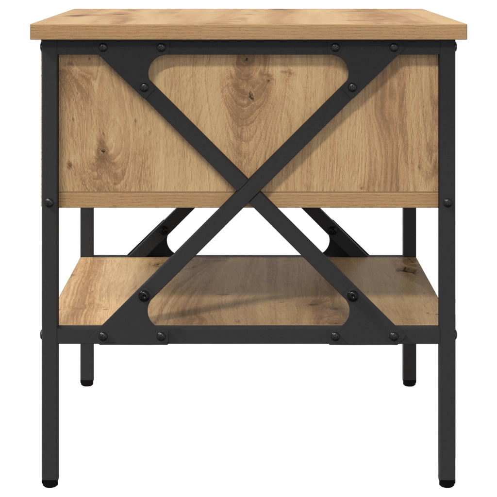 Comodini 2 pz in rovere artigianale 40x42x45 cm legno ingegnerizzato