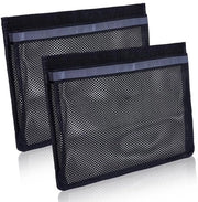 Organizzatore di Carreggiata per Auto - 2 Pezzi - Kit di Organizzazione Auto - Taschi Riflettenti - Materiale Resistente Polyester - 35,5 × 25,3 cm - Design Sottile Nero - Tas di Organizzazione per Auto