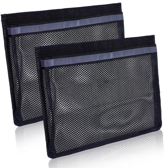 Organizzatore di Carreggiata per Auto - 2 Pezzi - Kit di Organizzazione Auto - Taschi Riflettenti - Materiale Resistente Polyester - 35,5 × 25,3 cm - Design Sottile Nero - Tas di Organizzazione per Auto
