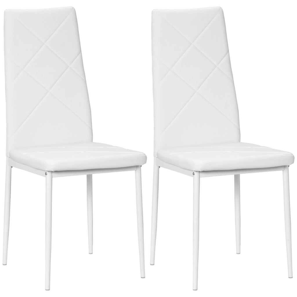Sedia da Pranzo con Schienale Alto ¨C Zephmum ¨C Bianco Struttura in Metallo
